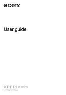 Sony Xperia Miro manual. Smartphone Instructions.